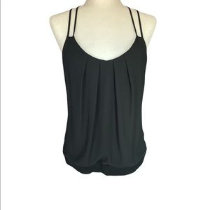 Express lack back spaghetti strap loose tank black medium